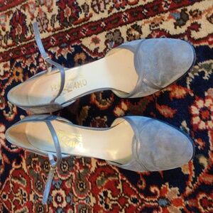 Ferragamo suede Mary Jane shoes. EUC